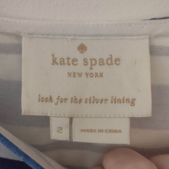 Kate Spade Mariella Fit-And-Flare Blue Striped Dress Size 2 - Picture 4 of 4